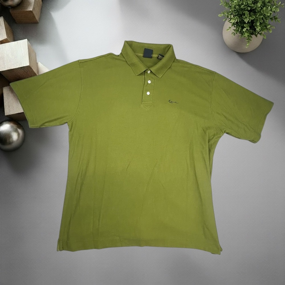 Vintage Karl Kani Polo Shirt Mens 2X Green Y2K Baggy Streetwear Short Sleeve
